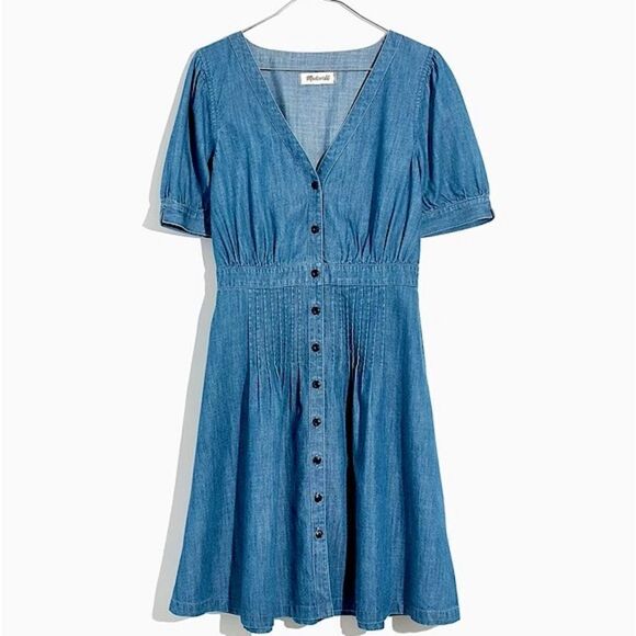 Philosophy Lightweight Denim Midi Knee Length Button Down Dress - Picture 3 of 10